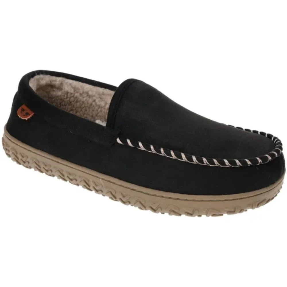 Moccasin Slippers LG 9-10  Brown Micro Suede Dockers Rugged Indoor Outdoor Shoes